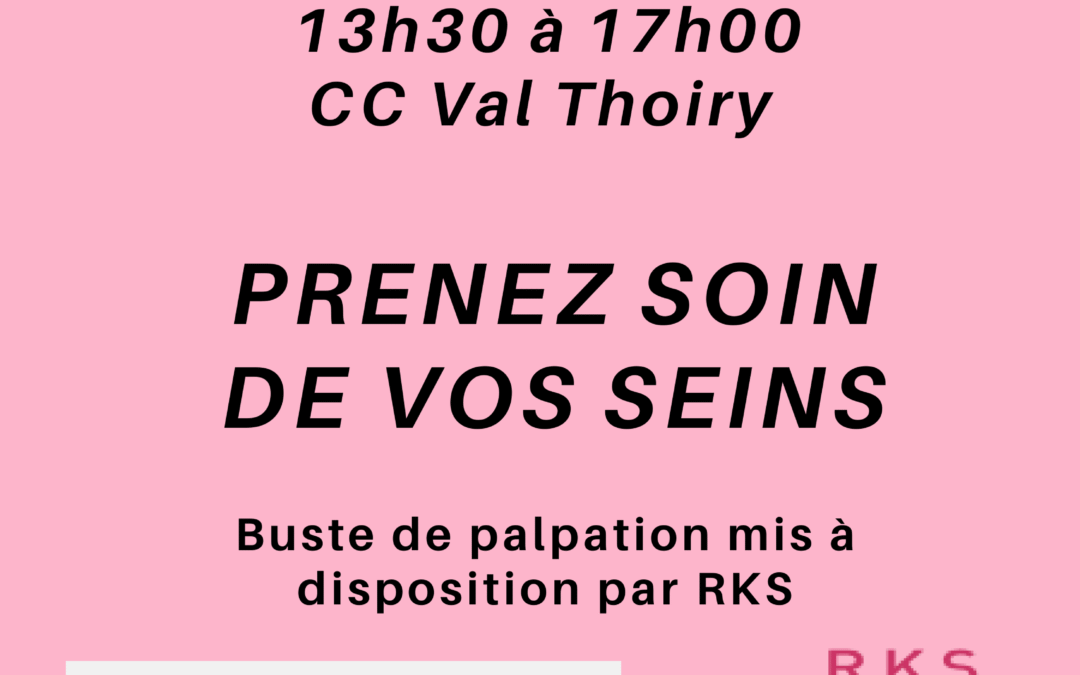 SAMEDI 25 OCTOBRE – Atelier autopalpation