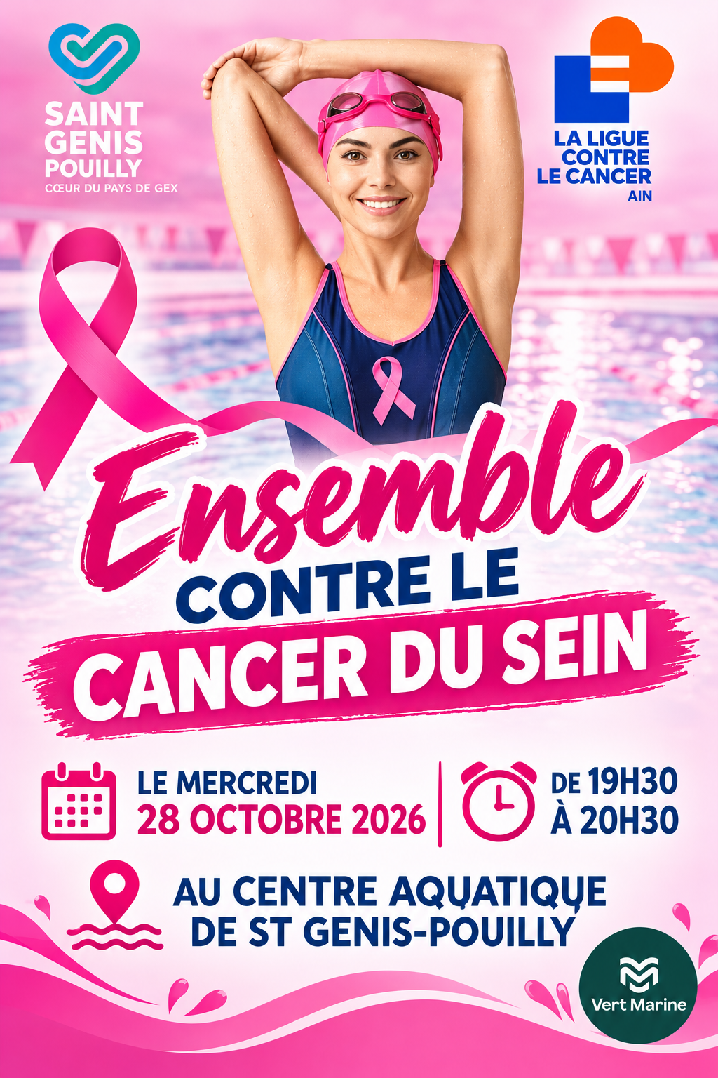 Affiche Ensemble contre le cancer du sein à Saint-Genis-Pouilly